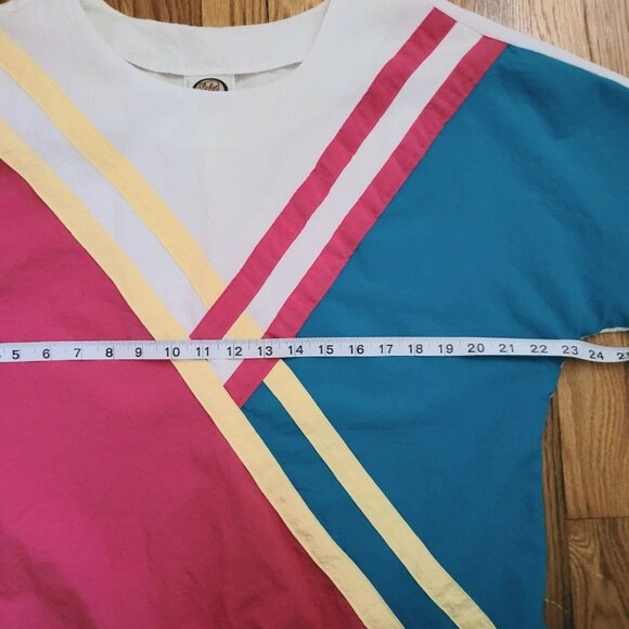 Vtg Picket And Post Le Chute Top Size Medium Windbreaker  Geometric Color Block - Picture 4 of 7